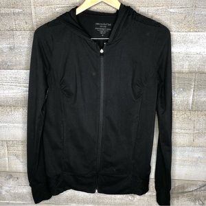 Marika Tek performance wear black zip up athletic workout jacket